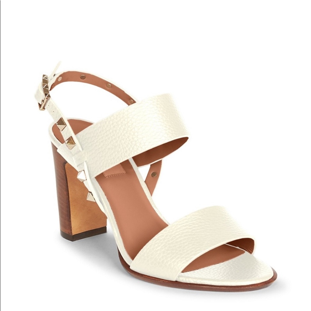 Valentino Rockstud Double Slingback Leather Sandals